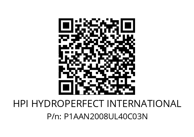   HPI HYDROPERFECT INTERNATIONAL P1AAN2008UL40C03N