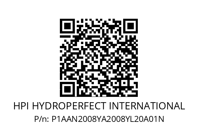   HPI HYDROPERFECT INTERNATIONAL P1AAN2008YA2008YL20A01N