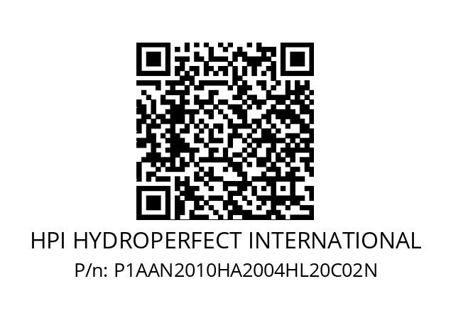   HPI HYDROPERFECT INTERNATIONAL P1AAN2010HA2004HL20C02N