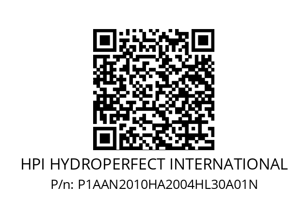   HPI HYDROPERFECT INTERNATIONAL P1AAN2010HA2004HL30A01N