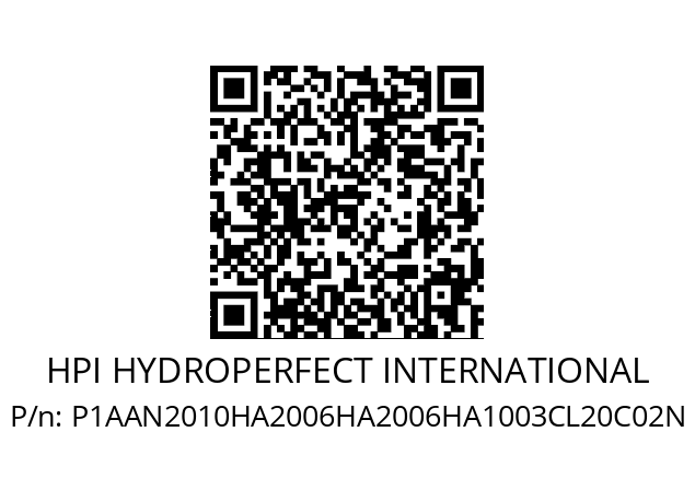   HPI HYDROPERFECT INTERNATIONAL P1AAN2010HA2006HA2006HA1003CL20C02N