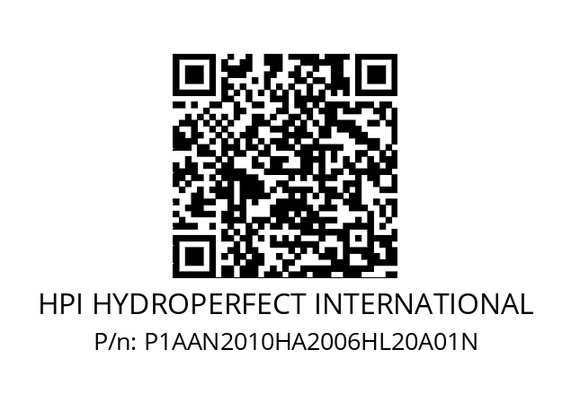   HPI HYDROPERFECT INTERNATIONAL P1AAN2010HA2006HL20A01N