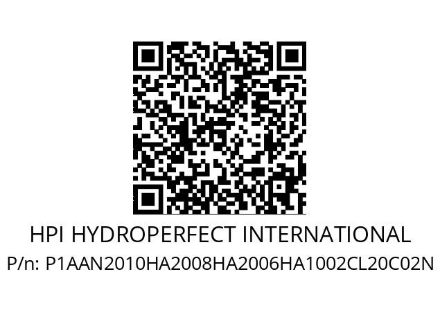   HPI HYDROPERFECT INTERNATIONAL P1AAN2010HA2008HA2006HA1002CL20C02N