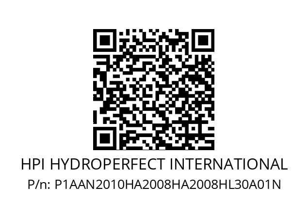   HPI HYDROPERFECT INTERNATIONAL P1AAN2010HA2008HA2008HL30A01N