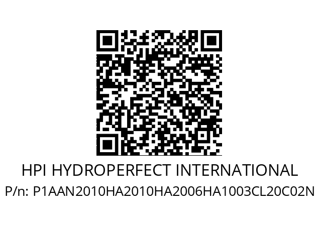   HPI HYDROPERFECT INTERNATIONAL P1AAN2010HA2010HA2006HA1003CL20C02N