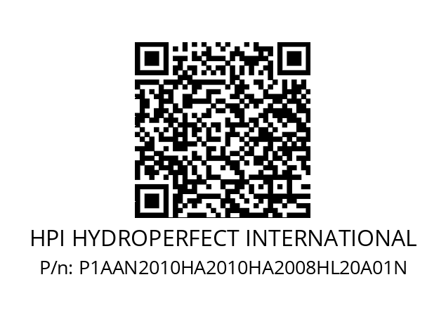   HPI HYDROPERFECT INTERNATIONAL P1AAN2010HA2010HA2008HL20A01N