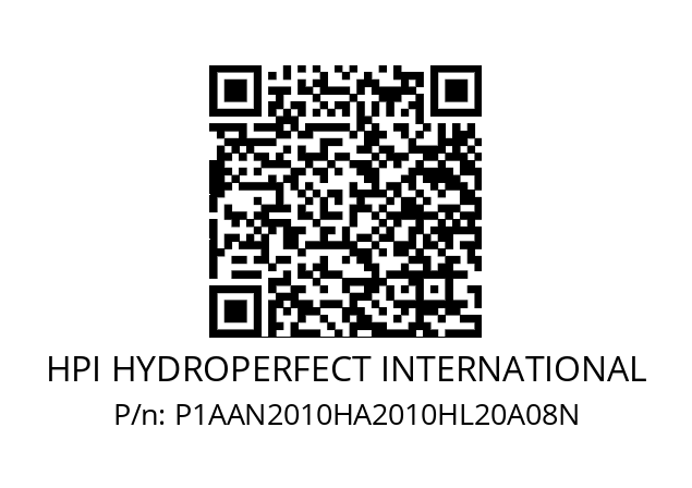   HPI HYDROPERFECT INTERNATIONAL P1AAN2010HA2010HL20A08N