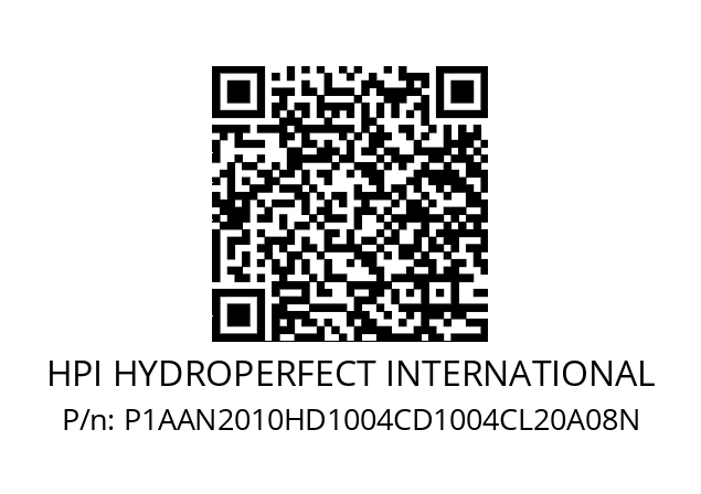   HPI HYDROPERFECT INTERNATIONAL P1AAN2010HD1004CD1004CL20A08N