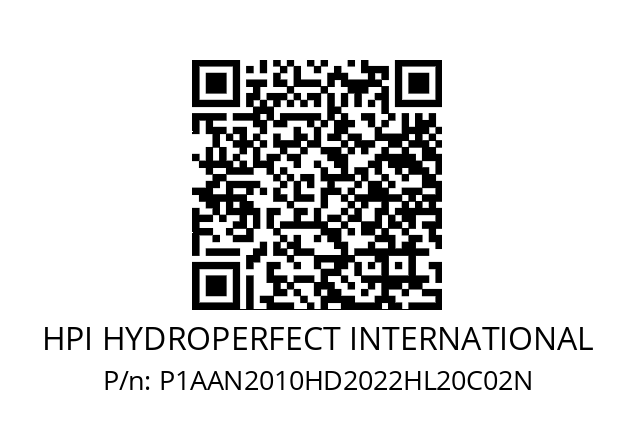   HPI HYDROPERFECT INTERNATIONAL P1AAN2010HD2022HL20C02N