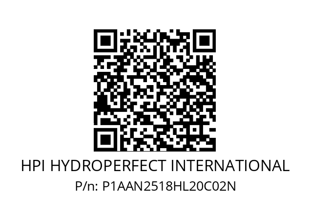   HPI HYDROPERFECT INTERNATIONAL P1AAN2518HL20C02N