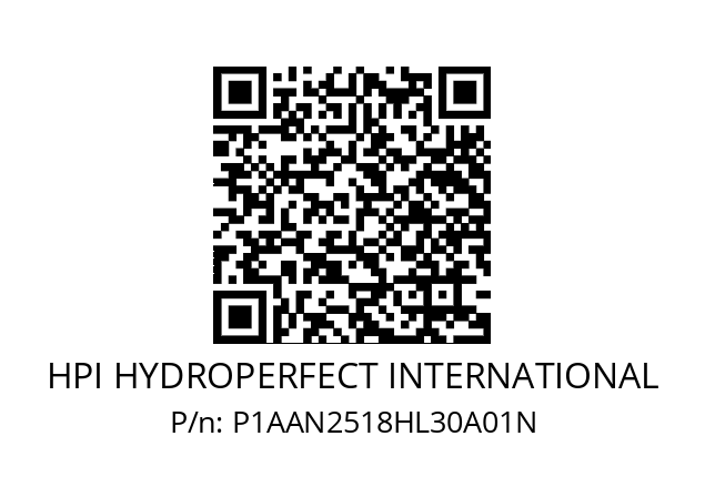   HPI HYDROPERFECT INTERNATIONAL P1AAN2518HL30A01N