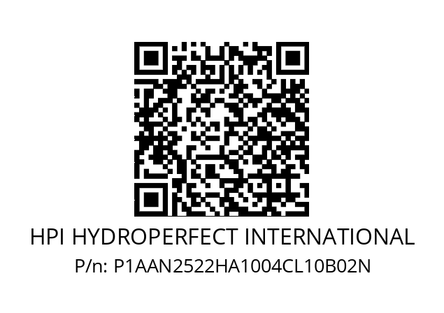   HPI HYDROPERFECT INTERNATIONAL P1AAN2522HA1004CL10B02N