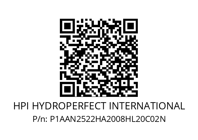   HPI HYDROPERFECT INTERNATIONAL P1AAN2522HA2008HL20C02N