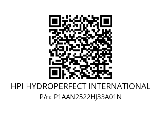   HPI HYDROPERFECT INTERNATIONAL P1AAN2522HJ33A01N