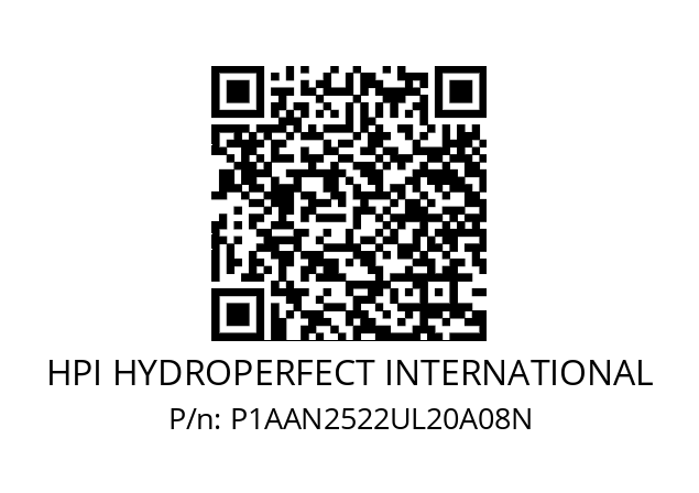   HPI HYDROPERFECT INTERNATIONAL P1AAN2522UL20A08N