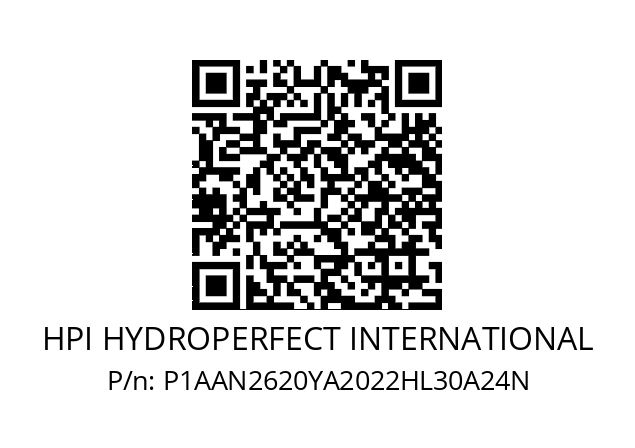   HPI HYDROPERFECT INTERNATIONAL P1AAN2620YA2022HL30A24N