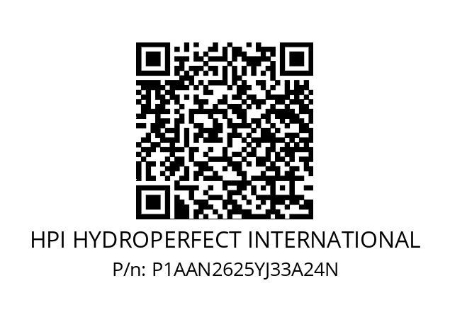   HPI HYDROPERFECT INTERNATIONAL P1AAN2625YJ33A24N