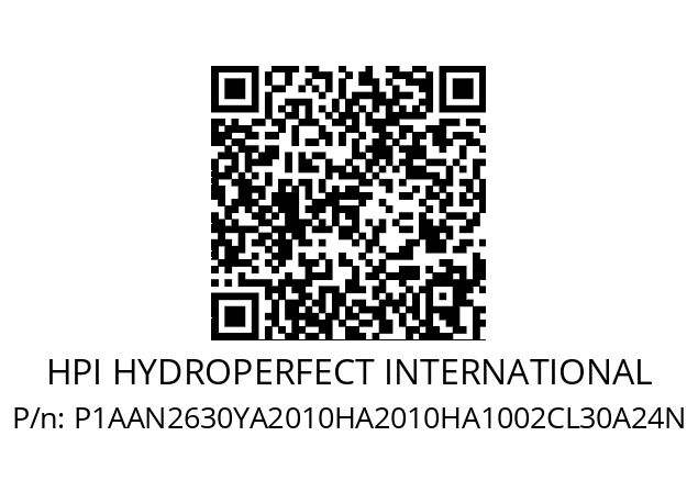   HPI HYDROPERFECT INTERNATIONAL P1AAN2630YA2010HA2010HA1002CL30A24N