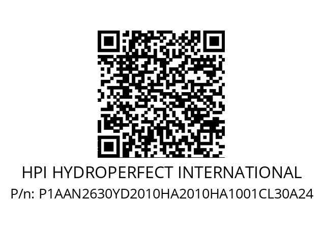   HPI HYDROPERFECT INTERNATIONAL P1AAN2630YD2010HA2010HA1001CL30A24