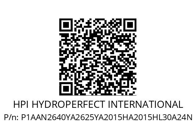   HPI HYDROPERFECT INTERNATIONAL P1AAN2640YA2625YA2015HA2015HL30A24N