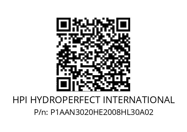   HPI HYDROPERFECT INTERNATIONAL P1AAN3020HE2008HL30A02