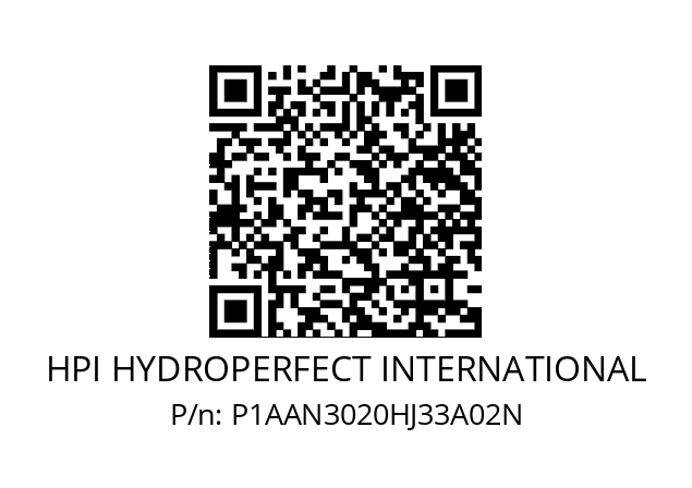   HPI HYDROPERFECT INTERNATIONAL P1AAN3020HJ33A02N