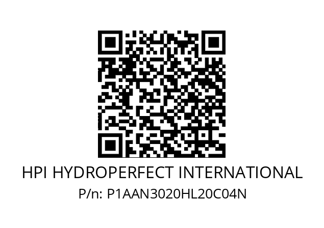   HPI HYDROPERFECT INTERNATIONAL P1AAN3020HL20C04N