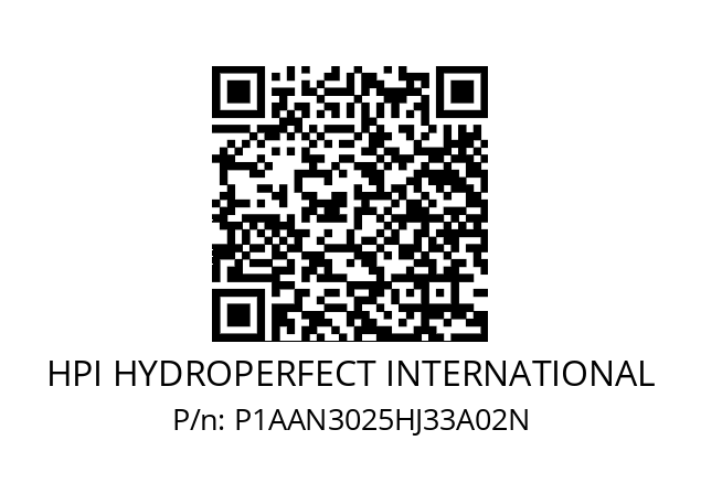   HPI HYDROPERFECT INTERNATIONAL P1AAN3025HJ33A02N