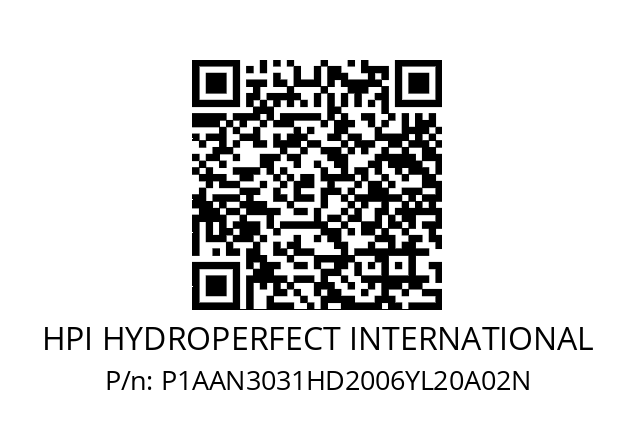   HPI HYDROPERFECT INTERNATIONAL P1AAN3031HD2006YL20A02N