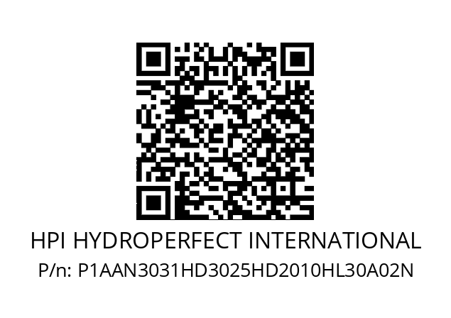   HPI HYDROPERFECT INTERNATIONAL P1AAN3031HD3025HD2010HL30A02N