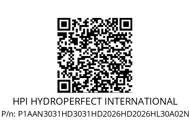   HPI HYDROPERFECT INTERNATIONAL P1AAN3031HD3031HD2026HD2026HL30A02N