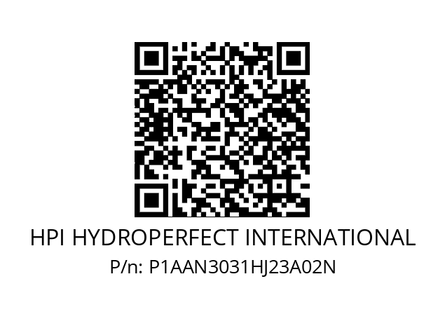   HPI HYDROPERFECT INTERNATIONAL P1AAN3031HJ23A02N