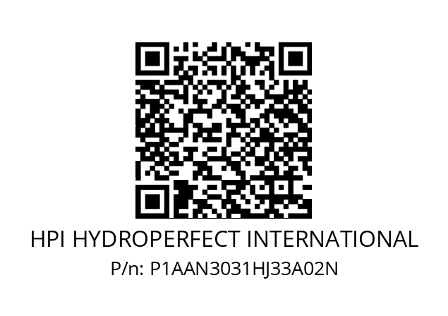   HPI HYDROPERFECT INTERNATIONAL P1AAN3031HJ33A02N