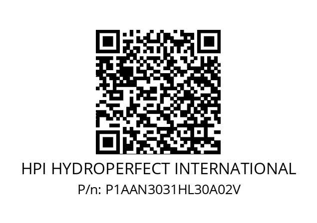   HPI HYDROPERFECT INTERNATIONAL P1AAN3031HL30A02V