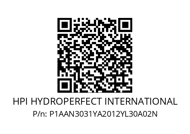   HPI HYDROPERFECT INTERNATIONAL P1AAN3031YA2012YL30A02N