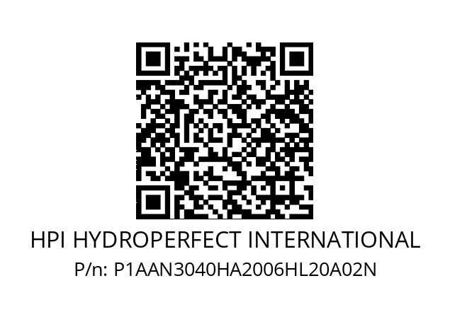   HPI HYDROPERFECT INTERNATIONAL P1AAN3040HA2006HL20A02N