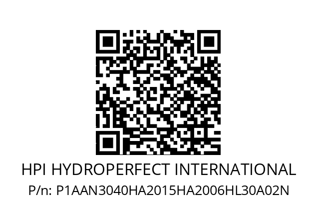   HPI HYDROPERFECT INTERNATIONAL P1AAN3040HA2015HA2006HL30A02N