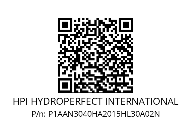   HPI HYDROPERFECT INTERNATIONAL P1AAN3040HA2015HL30A02N