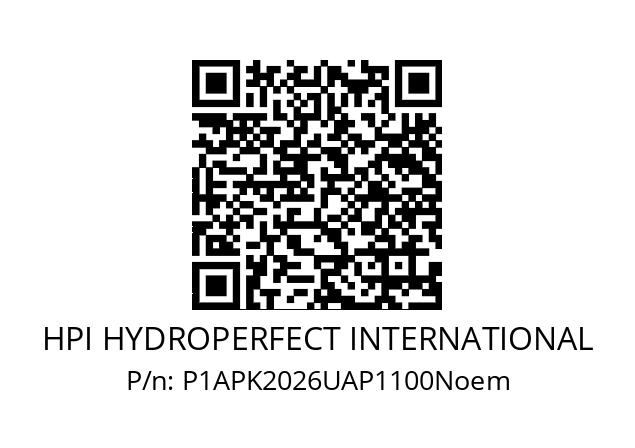   HPI HYDROPERFECT INTERNATIONAL P1APK2026UAP1100Noem