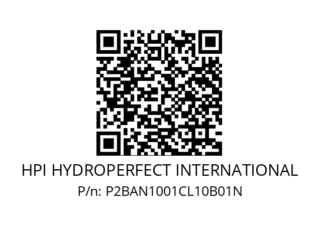   HPI HYDROPERFECT INTERNATIONAL P2BAN1001CL10B01N