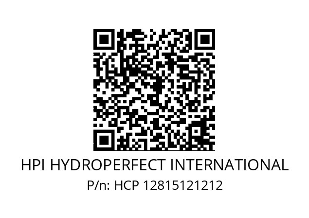  P1DWN2015CA2012FA2012FL10C02N HPI HYDROPERFECT INTERNATIONAL HCP 12815121212