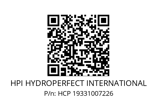   HPI HYDROPERFECT INTERNATIONAL HCP 19331007226