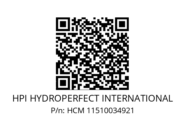   HPI HYDROPERFECT INTERNATIONAL HCM 11510034921