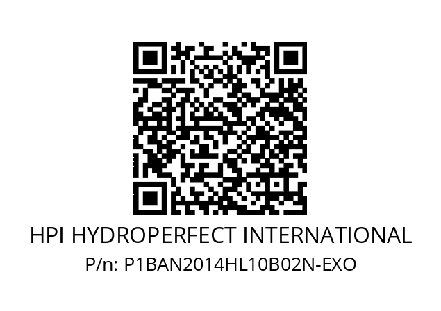   HPI HYDROPERFECT INTERNATIONAL P1BAN2014HL10B02N-EXO