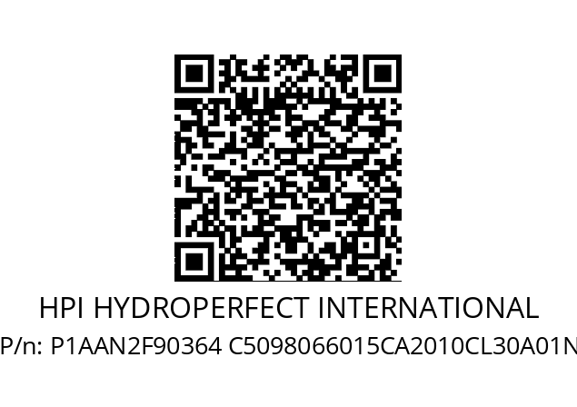   HPI HYDROPERFECT INTERNATIONAL P1AAN2F90364 C5098066015CA2010CL30A01N