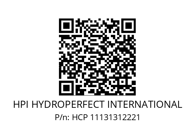   HPI HYDROPERFECT INTERNATIONAL HCP 11131312221