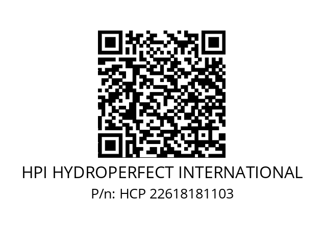   HPI HYDROPERFECT INTERNATIONAL HCP 22618181103