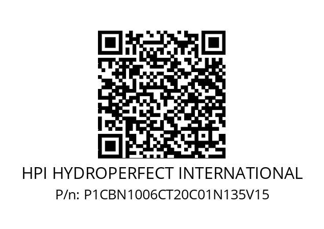   HPI HYDROPERFECT INTERNATIONAL P1CBN1006CT20C01N135V15