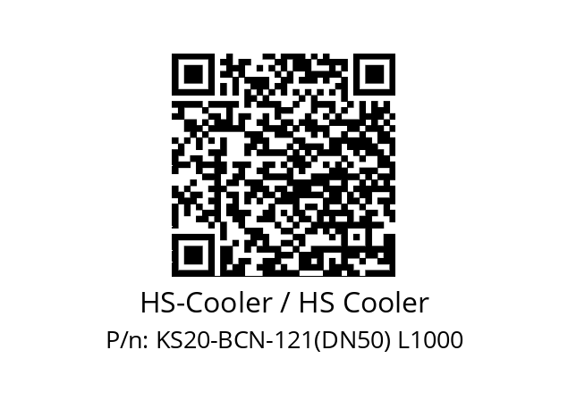   HS-Cooler / HS Cooler KS20-BCN-121(DN50) L1000