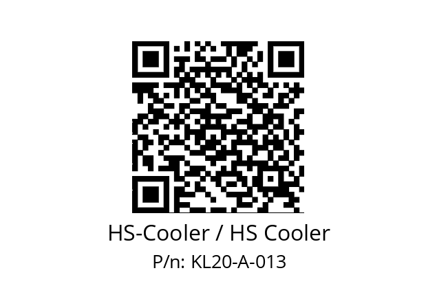   HS-Cooler / HS Cooler KL20-A-013